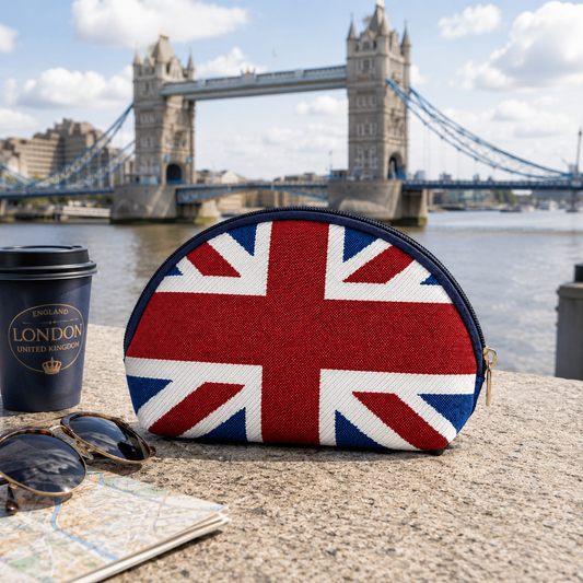 Union Jack Woven Tapestry Cosmetic Bag