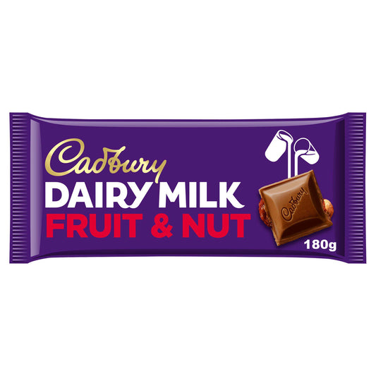 Cadbury Dairy Milk Fruit & Nut Chocolate Bar - 180g - British Snacks
