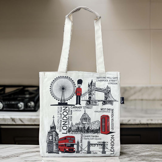 London Famous Streets Tote Bag - London Souvenirs