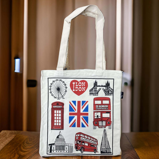 London Icons Union Jack Tote Bag - London Souvenir Gift