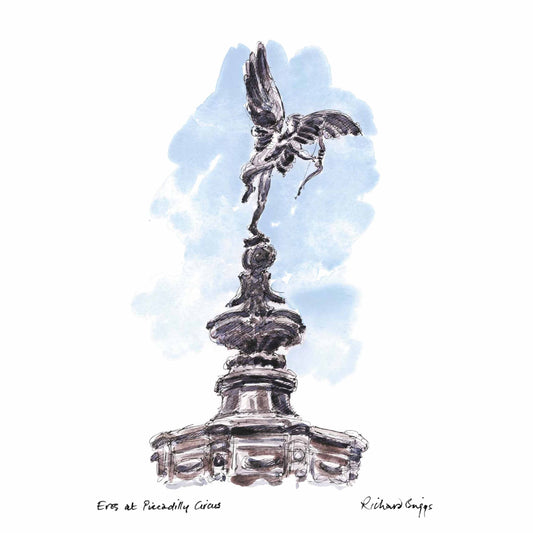 London Life Postcard A6 - Eros at Piccadilly Circus - London Souvenir