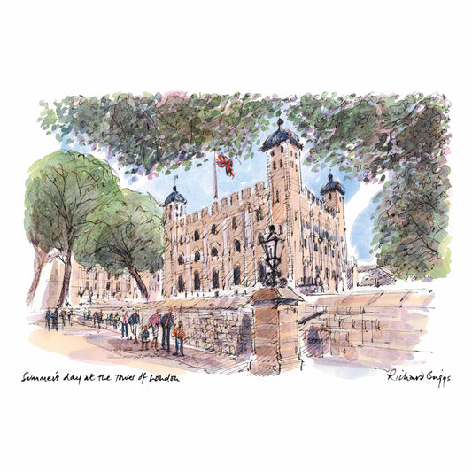 London Life Postcard A6 - Summer's day at the Tower of London - London Souvenirs