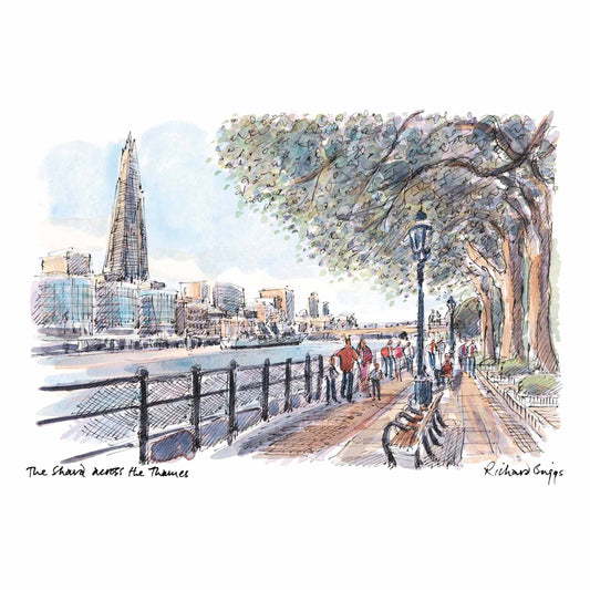 London Life Postcard A6 - The Shard across the Thames - London Souvenirs