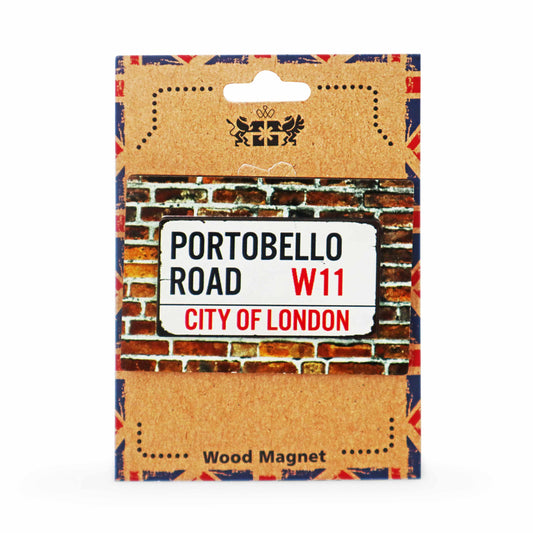 London Souvenir Wooden 3D Magnet - Portobello Road Street Sign - London Gifts