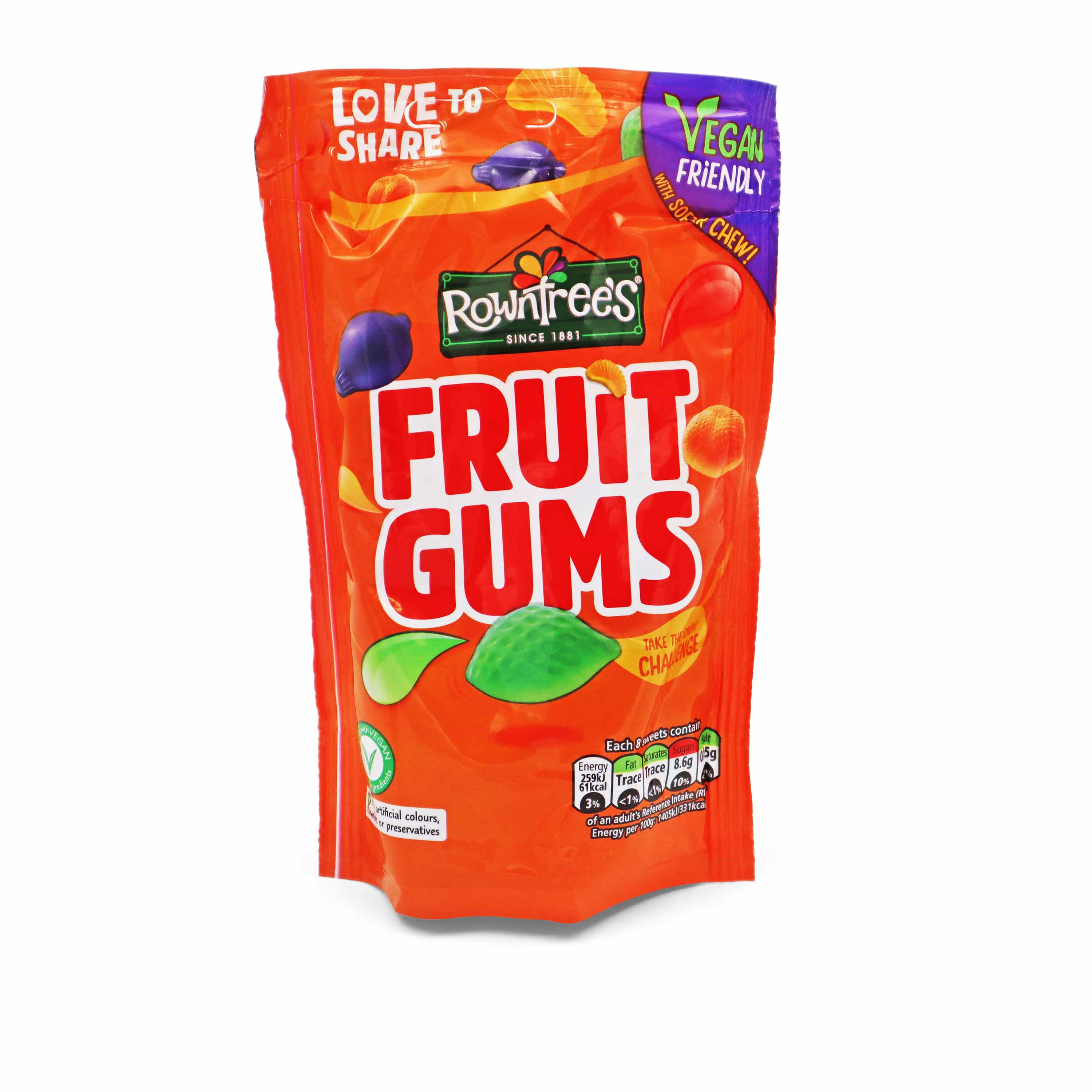 Rowntree's Fruit Gums Vegan Friendly Sweets Sharing Bag - 150g 