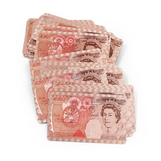UK Souvenir Queen Elizabeth Rose Gold £50 Playing Cards