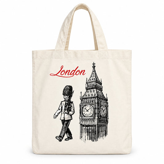 London Guard Medium Cotton Tote Bag on a clean white background