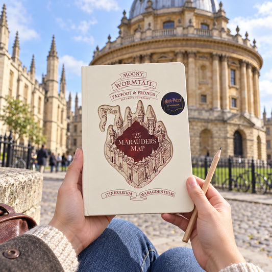 Harry Potter Marauder’s Map A5 Die-Cut Reveal Notebook — AI-generated UK lifestyle image.