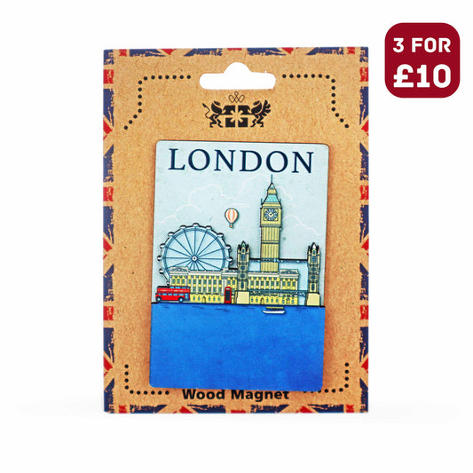 London Souvenir Wooden 3D Magnet - Design 14 - British Gifts