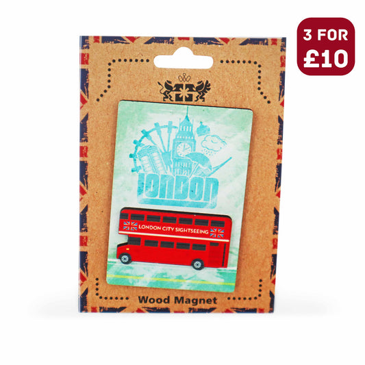 London Souvenir Wooden 3D Magnet - Design 28 - London Souvenirs