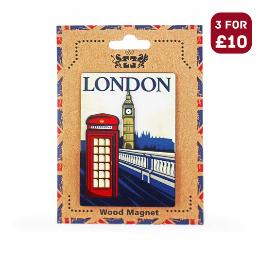 London Souvenir Wooden 3D Magnet - Design 16 - London Souvenirs
