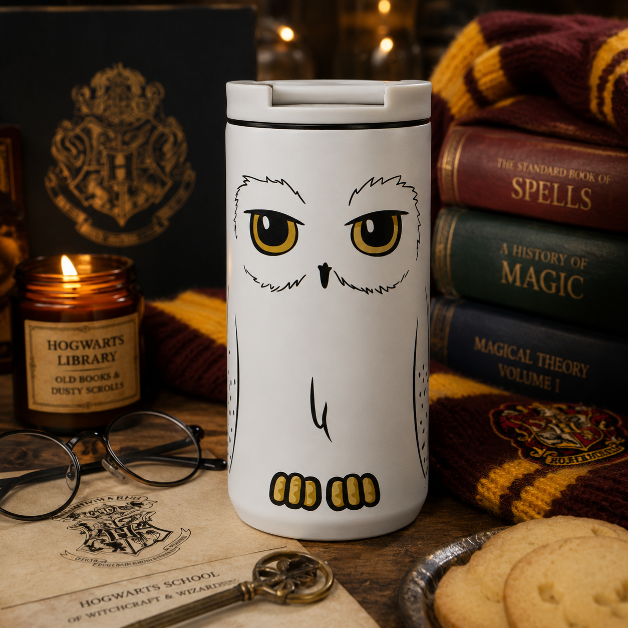 Harry Potter Hedwig Insulated Travel Mug 350ml – Double Walled Stainless Steel