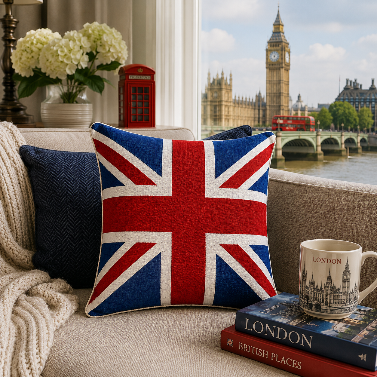 Union Jack Woven Tapestry Cushion Cover 45cm