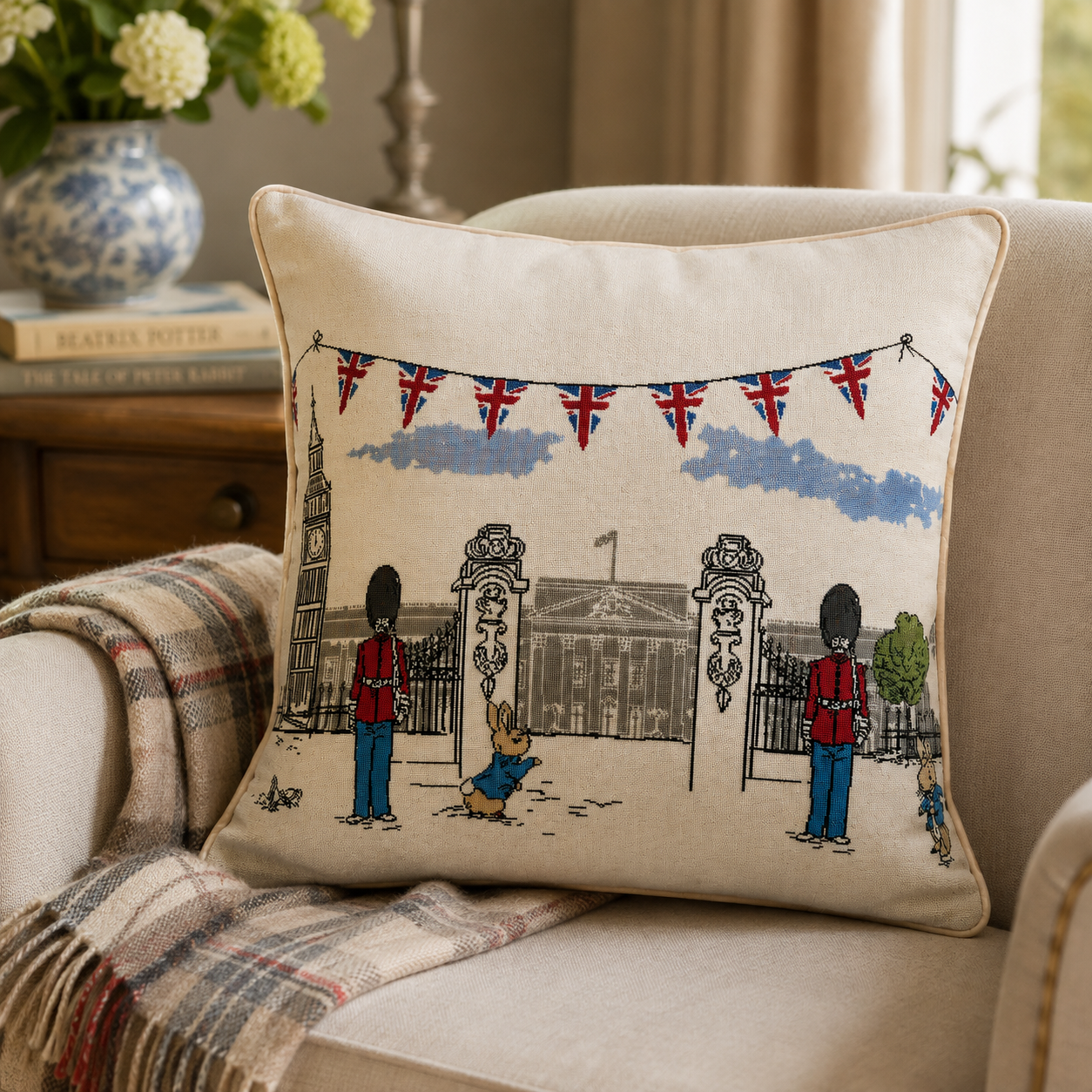 *Beatrix Potter™ Peter Rabbit Victorian London Tapestry Cushion Cover 45cm