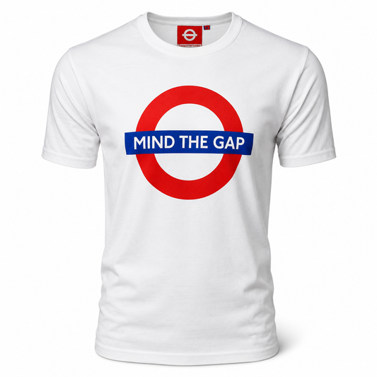 London Underground Mind the Gap Unisex T-Shirt – White