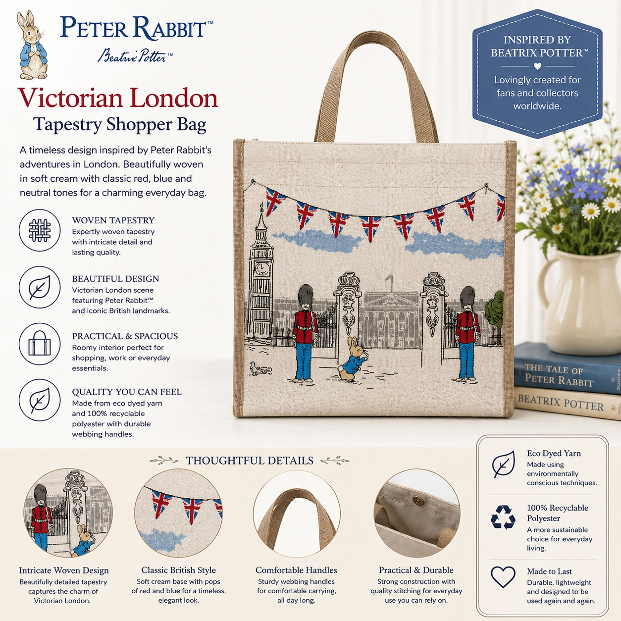 Beatrix Potter™ Peter Rabbit Victorian London Tapestry Shopper Bag