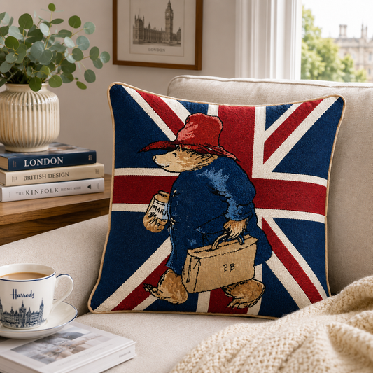 Paddington Bear Union Jack Tapestry Cushion Cover – 45 x 45cm