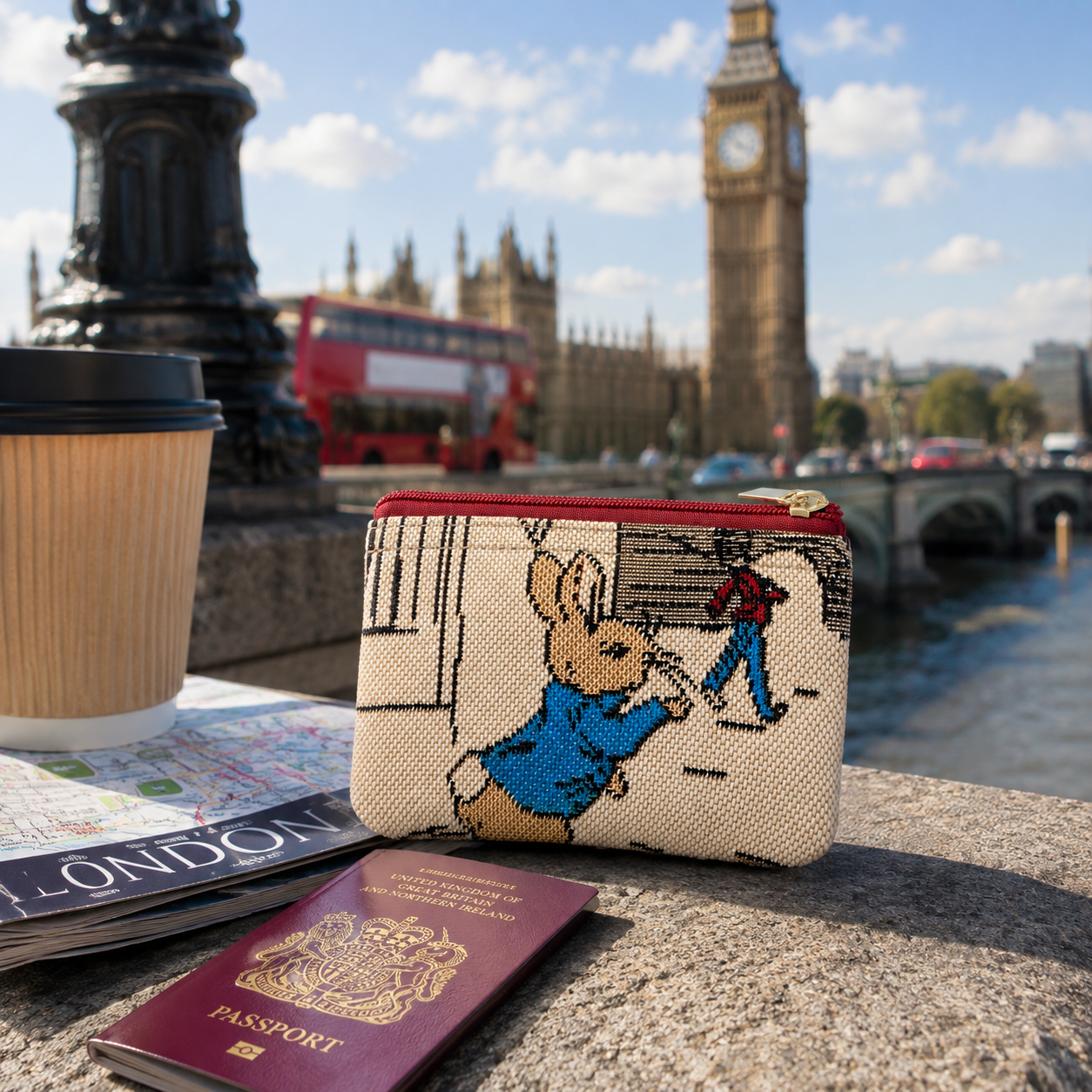 Signare x Beatrix Potter™ Peter Rabbit Victorian London Tapestry Zip Coin Purse