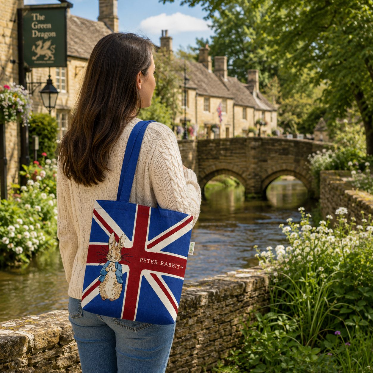 Beatrix Potter™ Peter Rabbit Union Jack Woven Tapestry Tote Bag