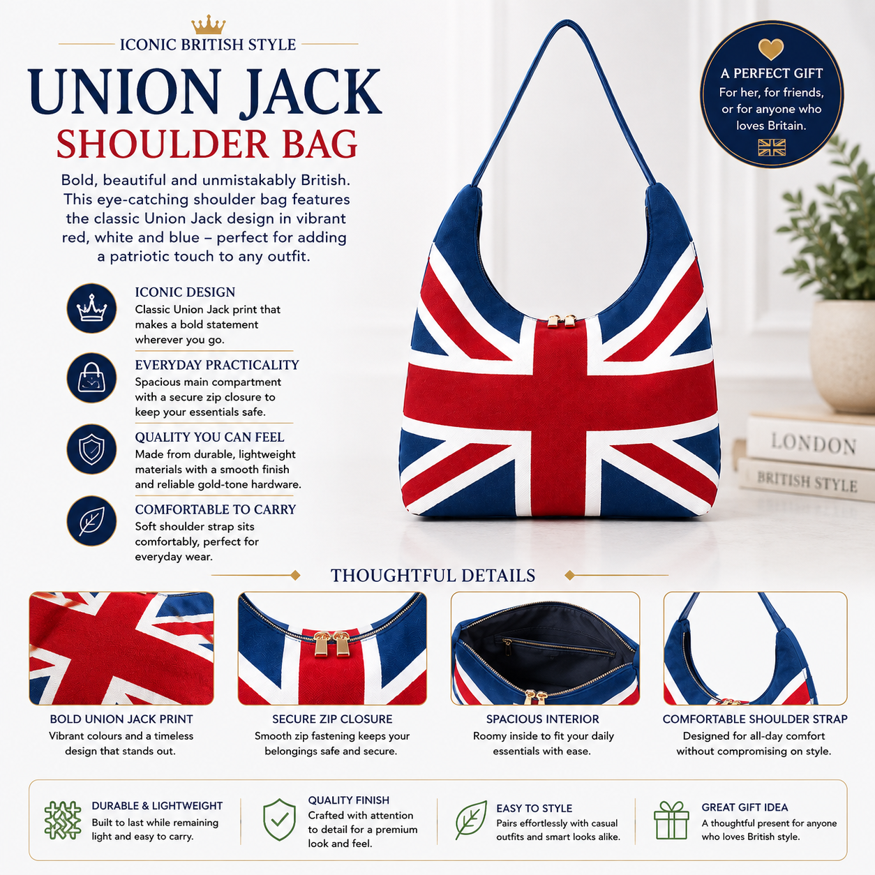 Union Jack Woven Tapestry Hobo Shoulder Bag