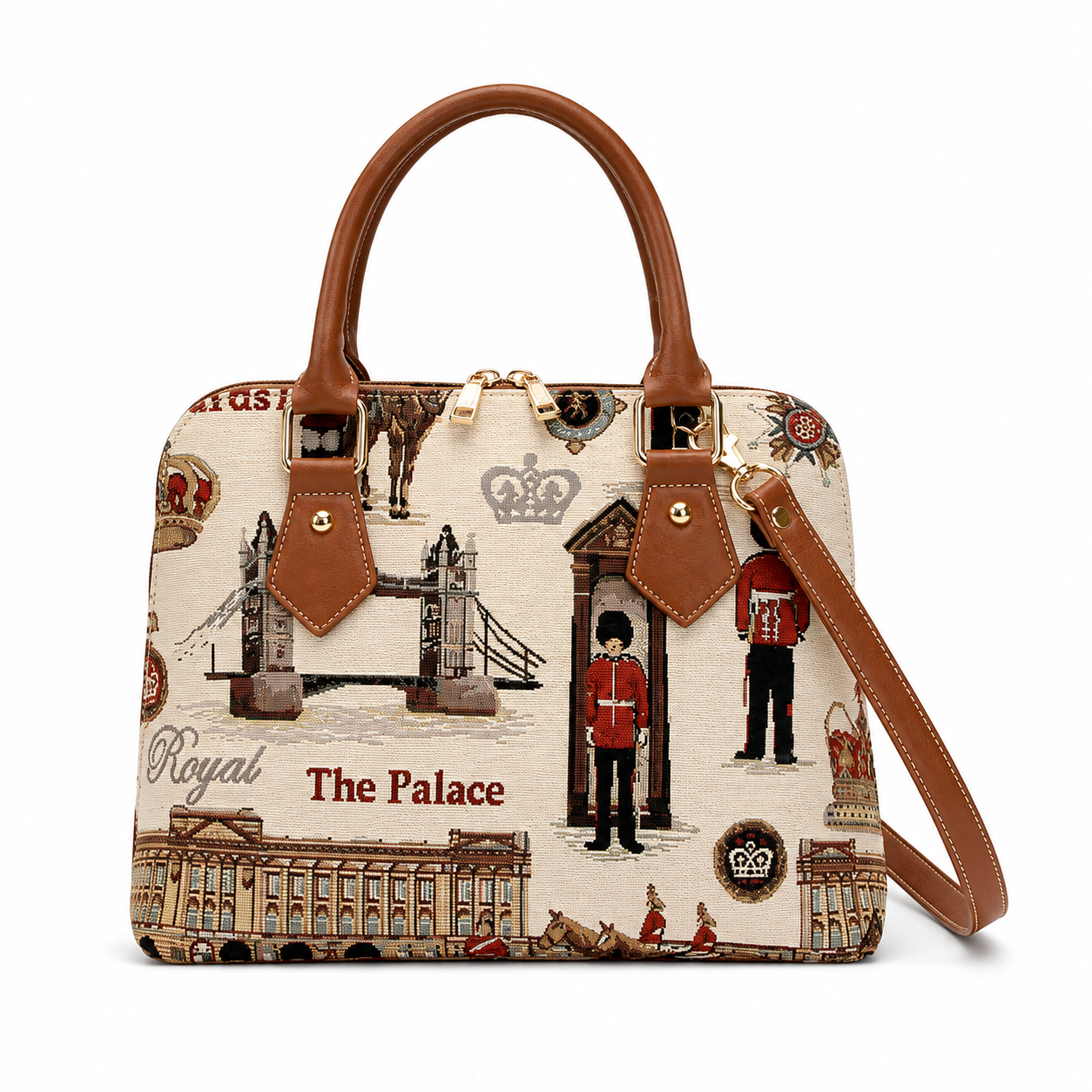 Royal Guard London Woven Tapestry Handbag with Shoulder Strap