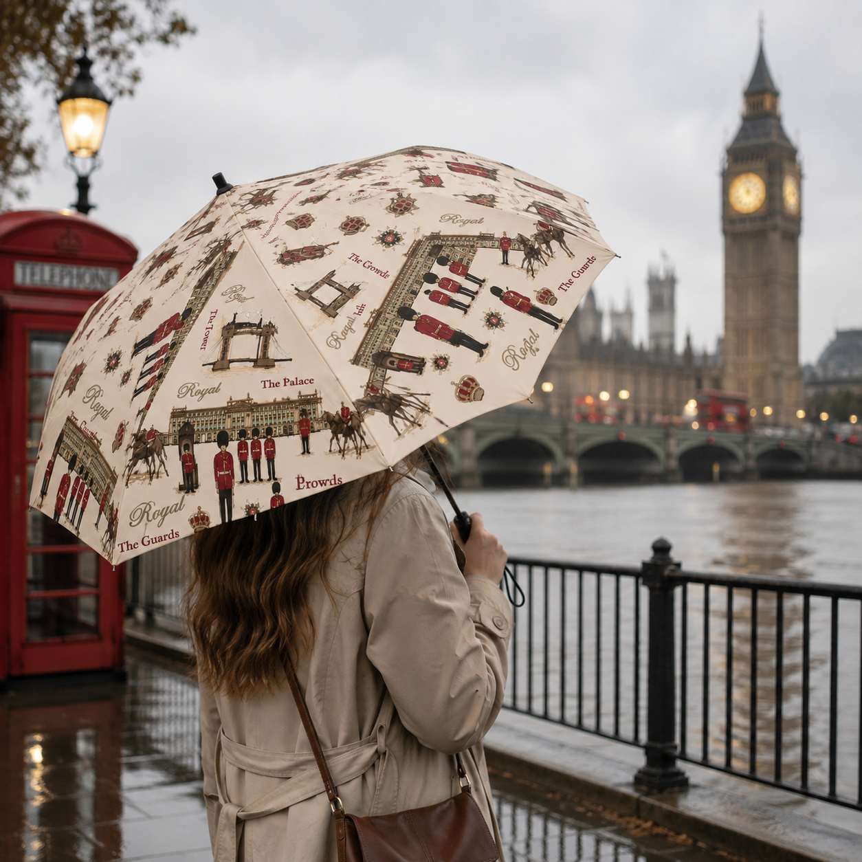 Royal Guard Automatic Folding Umbrella – UPF 50+ British London Design