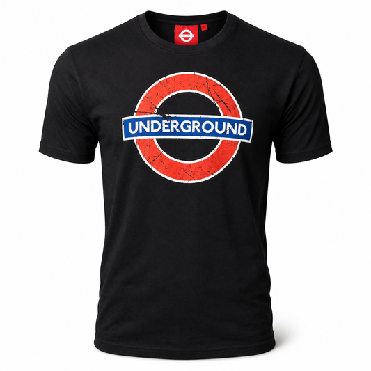 Underground Distressed Roundel Black T-Shirt