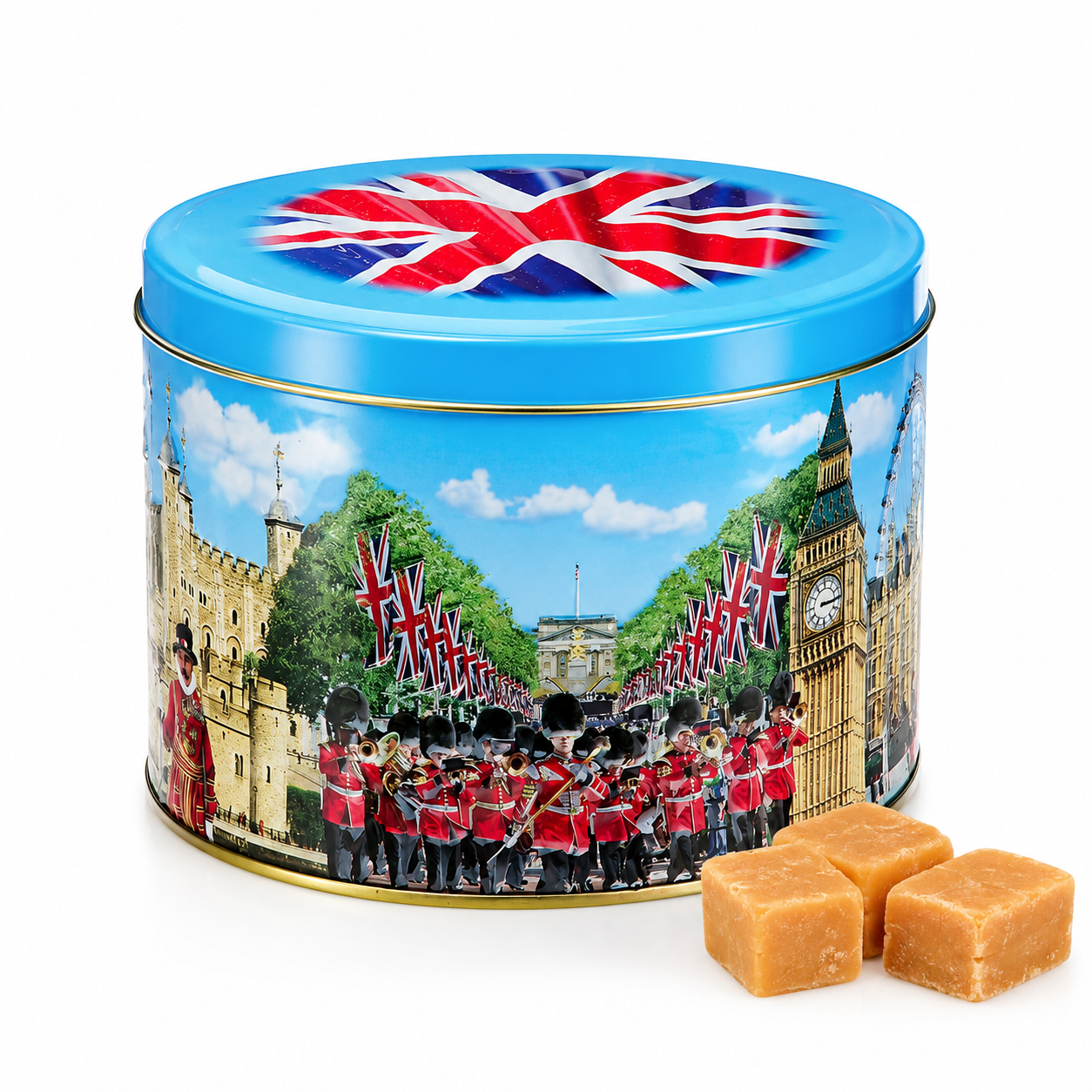 London Landmarks English Toffee Tin 150g – Embossed British Souvenir Gift Caddy