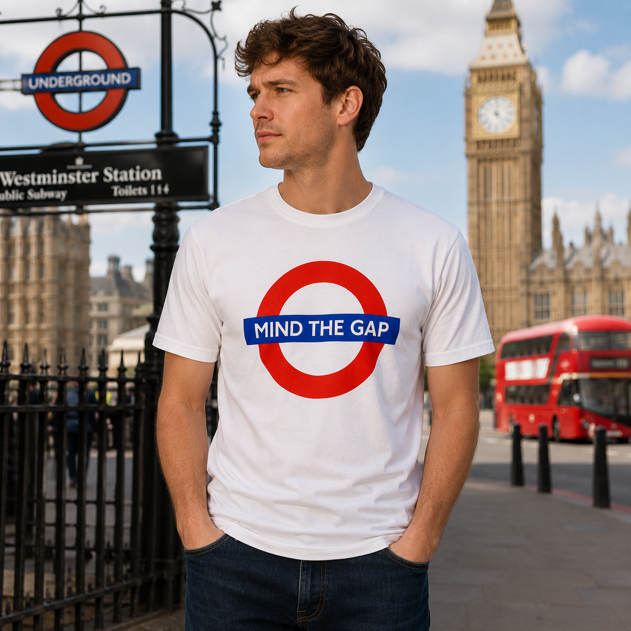 London Underground Mind the Gap Unisex T-Shirt – White