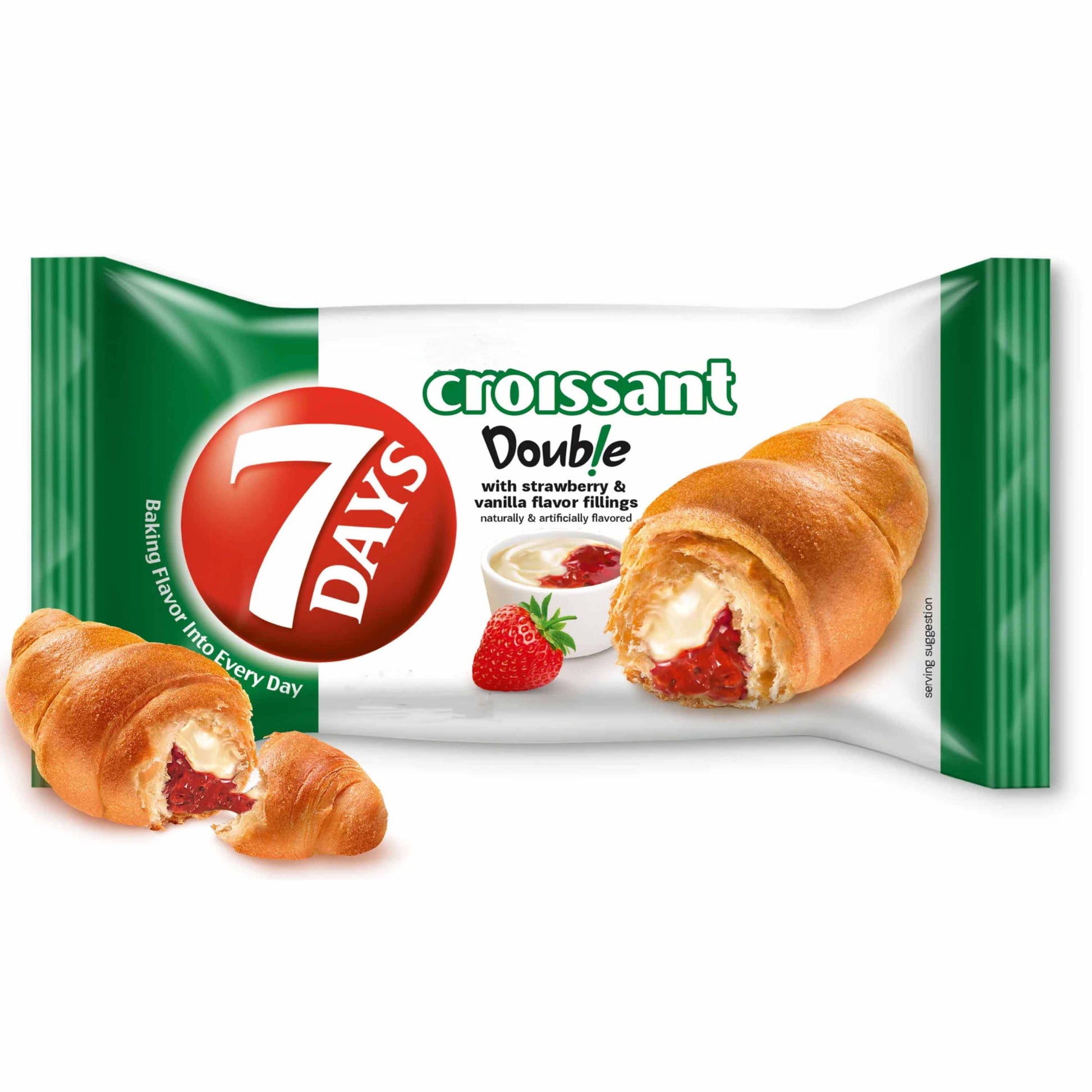 7 Days Croissant With Vanilla Flavour & Strawberry Fillings Double Max - 80g - Croissant Snacks