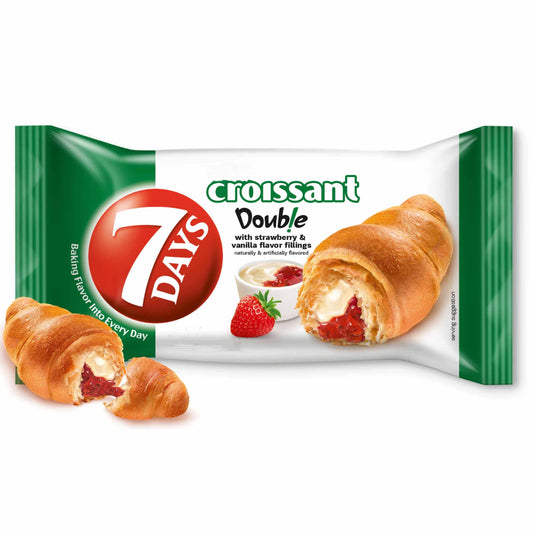7 Days Croissant With Vanilla Flavour & Strawberry Fillings Double Max - 80g - Croissant Snacks