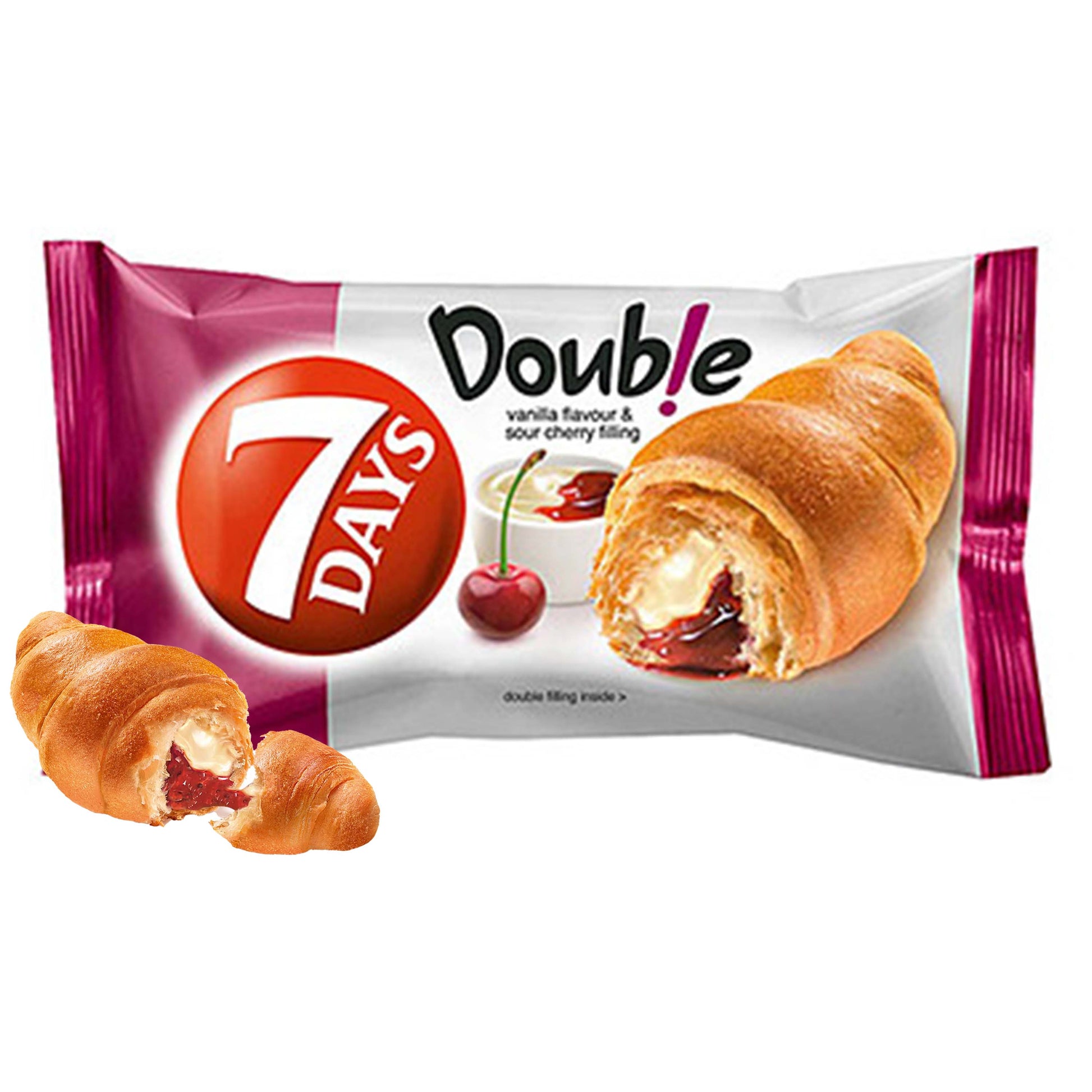 7 Days Double Max Vanilla & Cherry Croissant - 80g - snacks