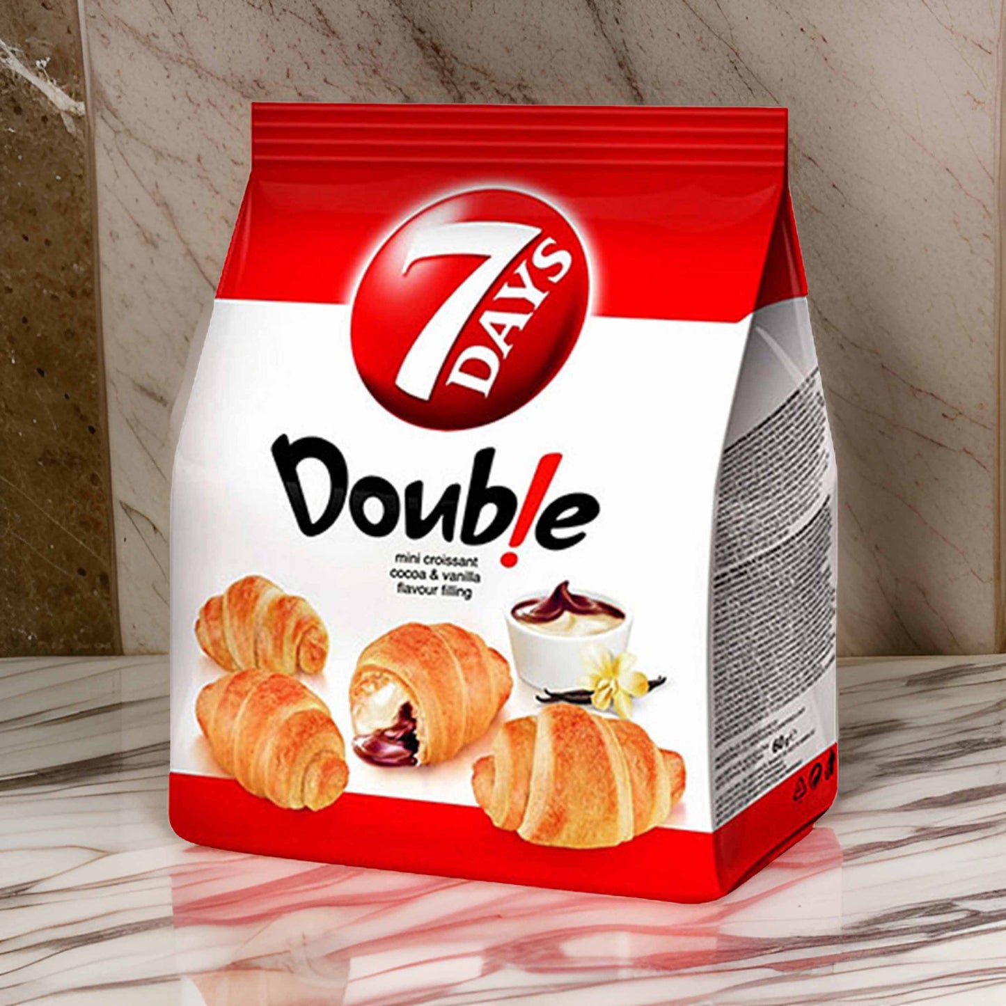 7 Days Mini Croissants Double with Cocoa & Vanilla Flavour Fillings - 185g - SNACKS