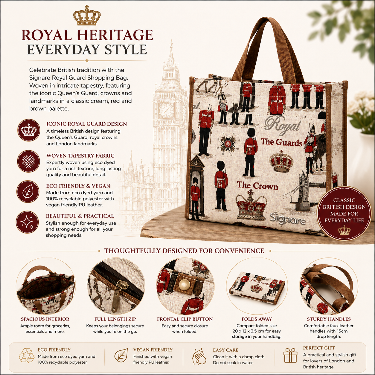 Royal Guard London Woven Tapestry Shopper Bag