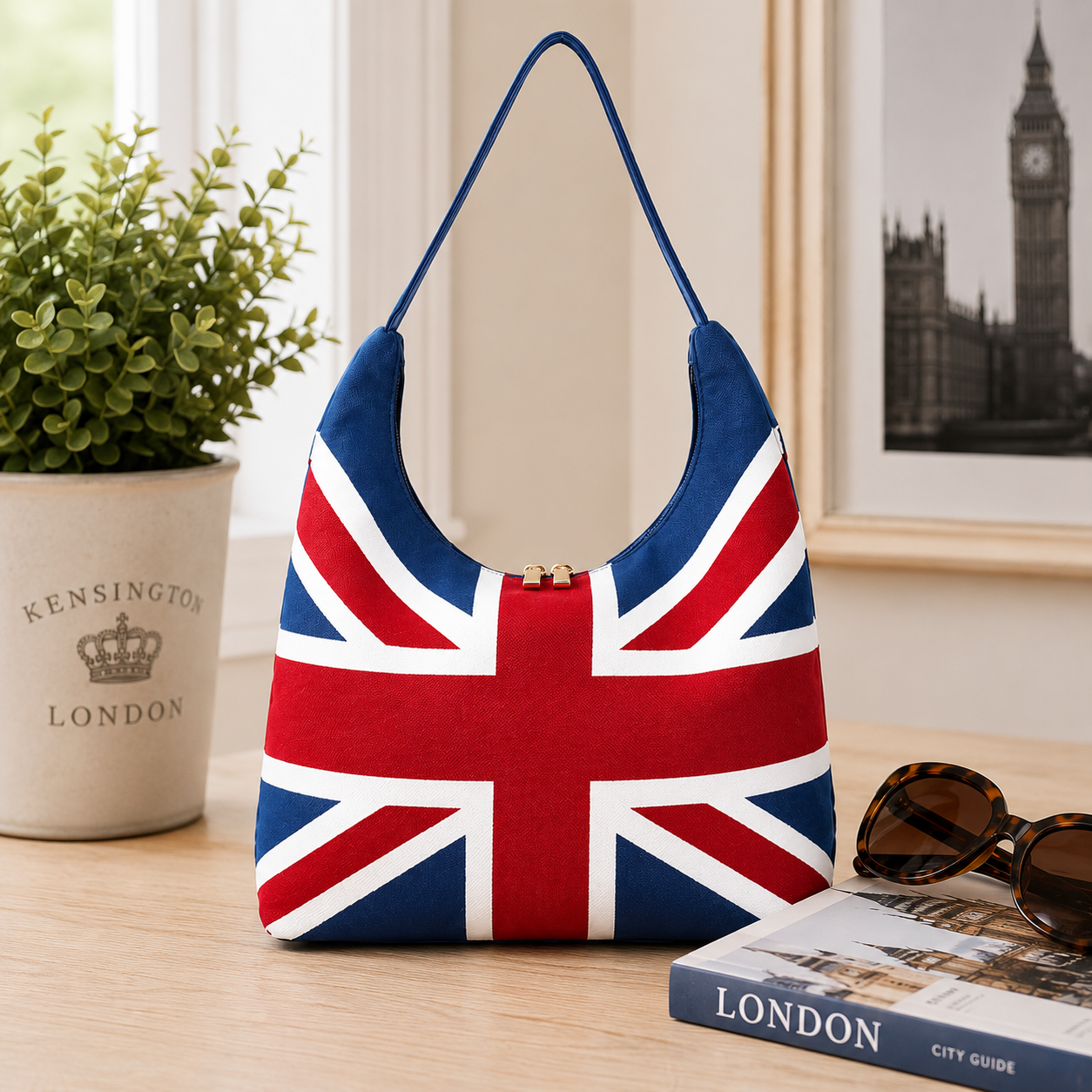 Union Jack Woven Tapestry Hobo Shoulder Bag