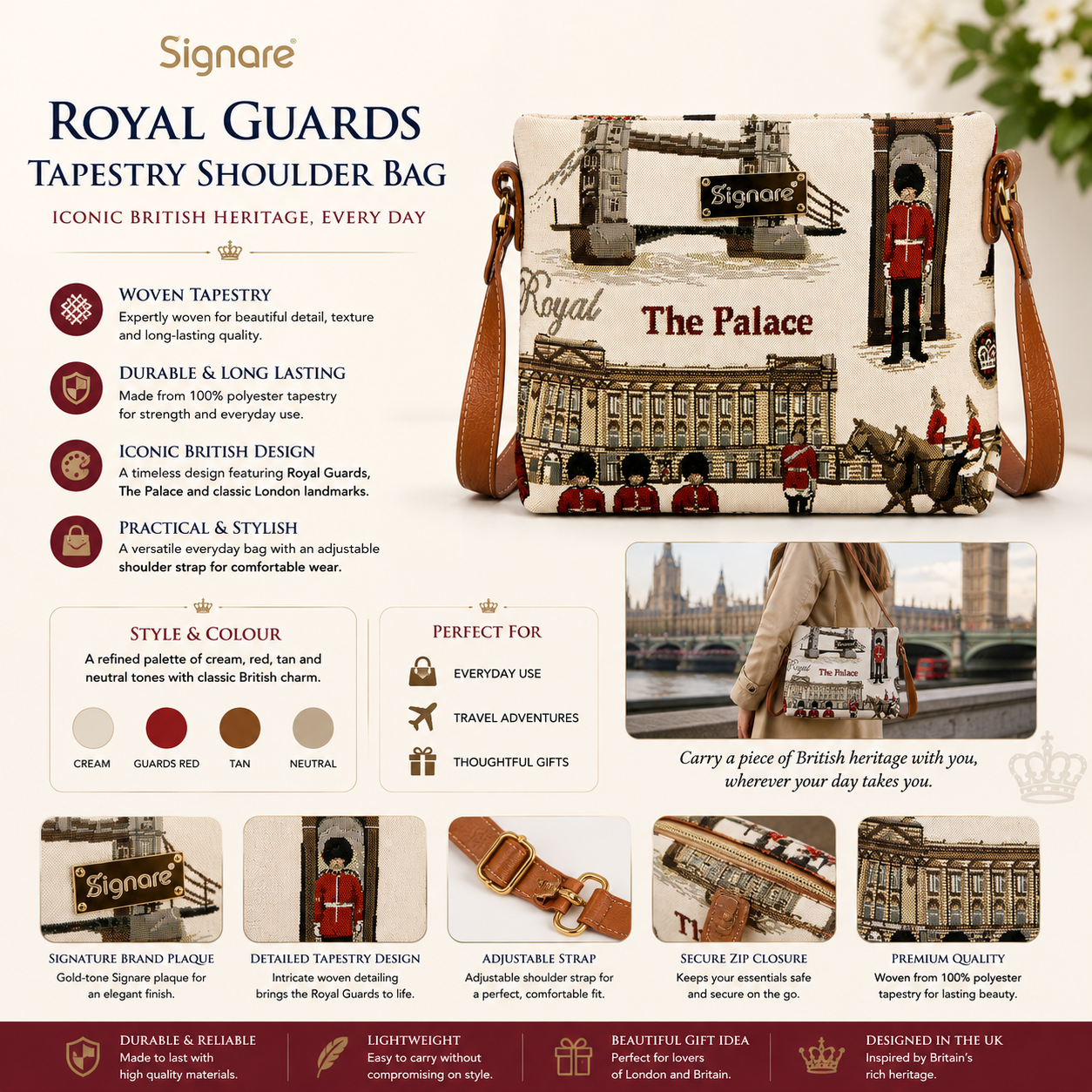 Royal Guards London Tapestry Crossbody Bag