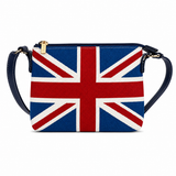 Union Jack Woven Tapestry Crossbody Satchel Bag