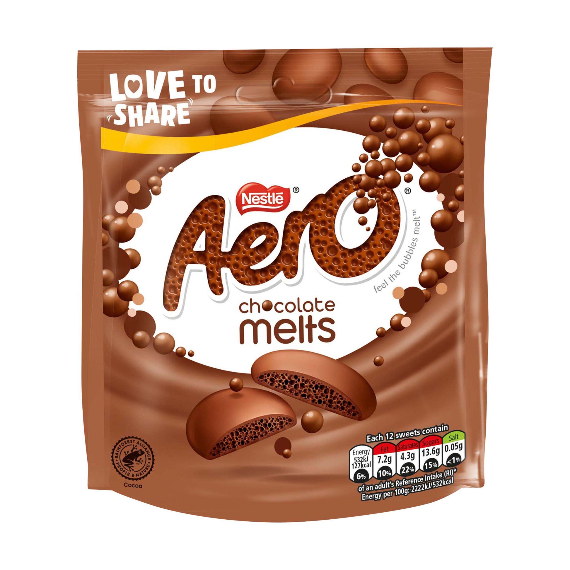 Aero Melts Milk Chocolate Sharing Bag - 92g - British Snacks