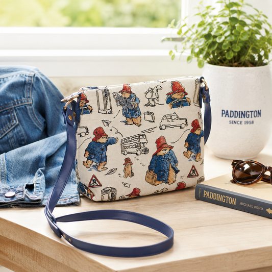Paddington Bear Tapestry Crossbody Bag – Licensed Vintage Style Shoulder Bag