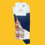 Big Ben Classic Socks - Navy & Cream - London Souvenirs