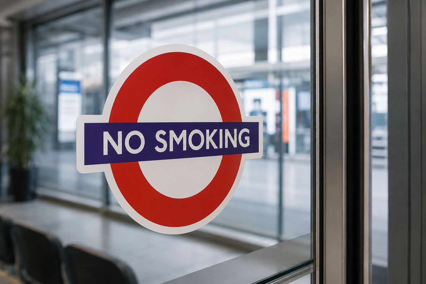 No Smoking London Underground Style Waterproof Vinyl Sticker