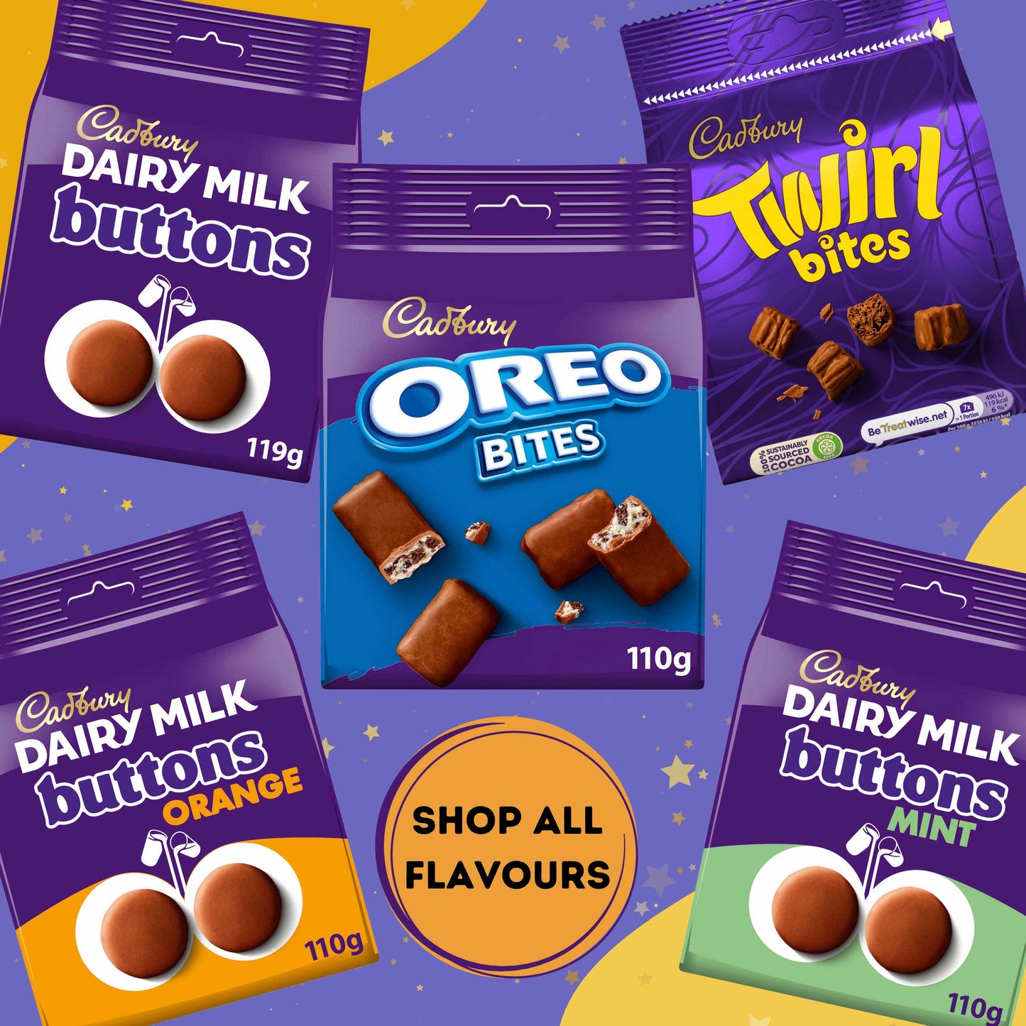 Cadbury Dairy Milk Giant Buttons Chocolate Share Bag - 119g - British Snacks