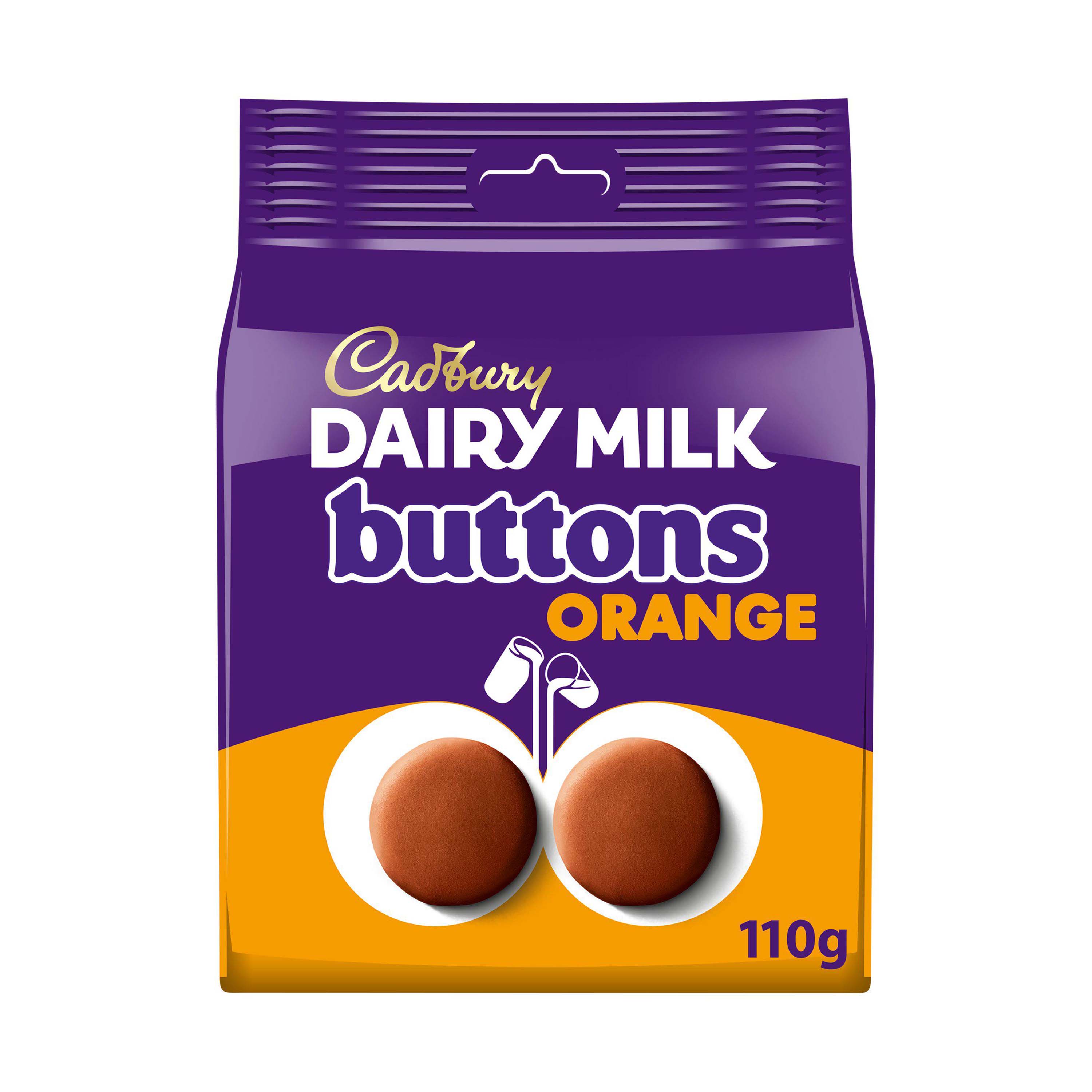 Cadbury Dairy Milk Orange Giant Buttons Chocolate Bag 110g British