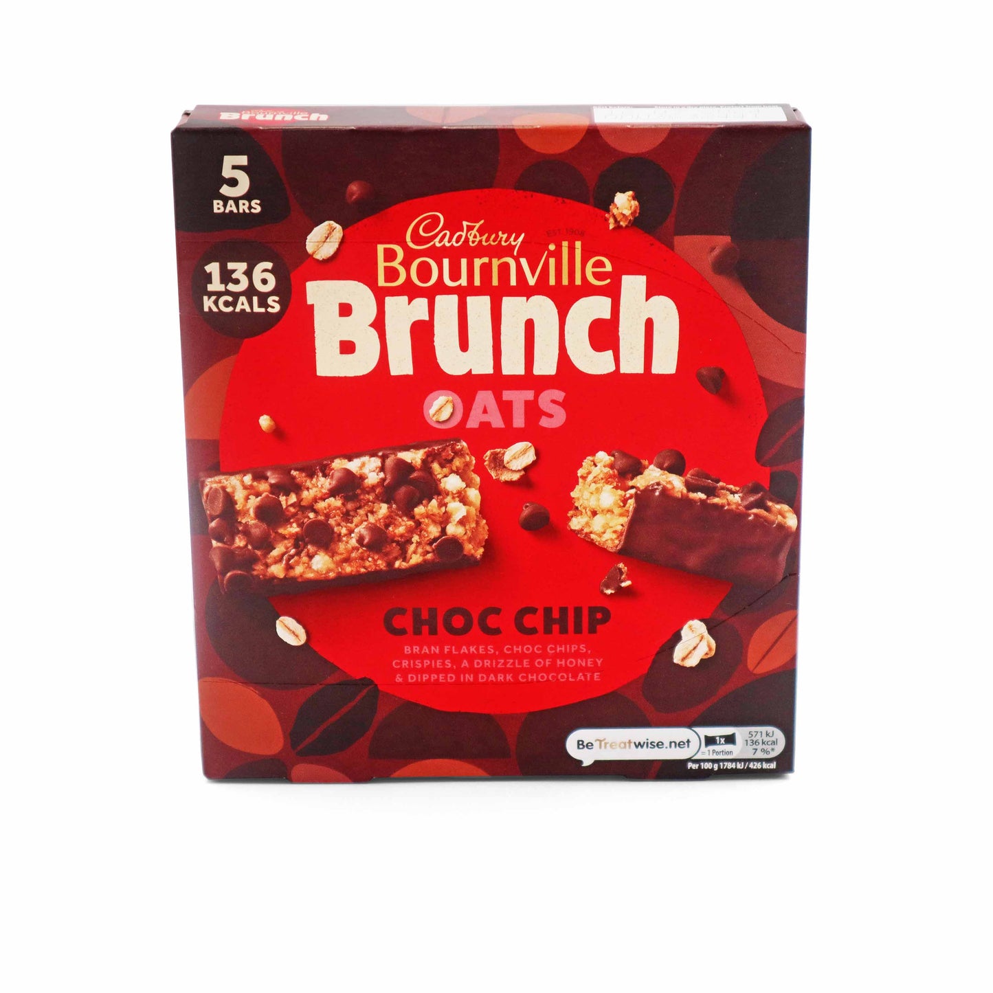 Cadbury Bournville Brunch Bar Choc Chip 5 Pack - 160g - British Snacks