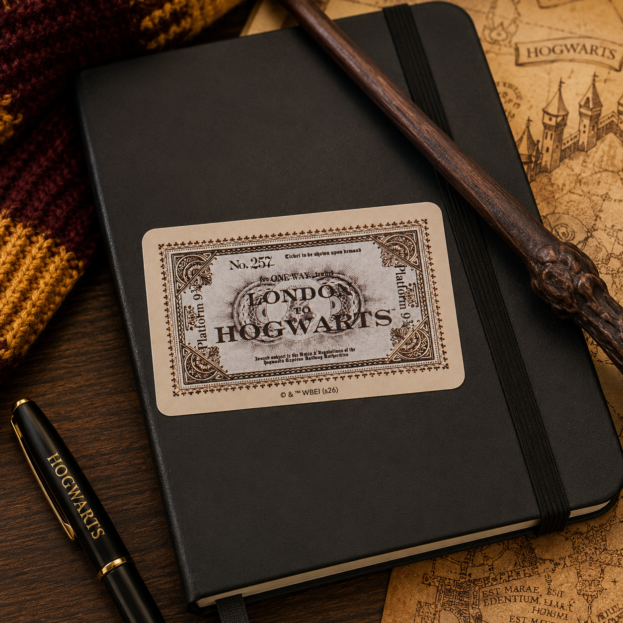 Harry Potter London to Hogwarts Ticket Vinyl Sticker – Official Wizarding World Decal