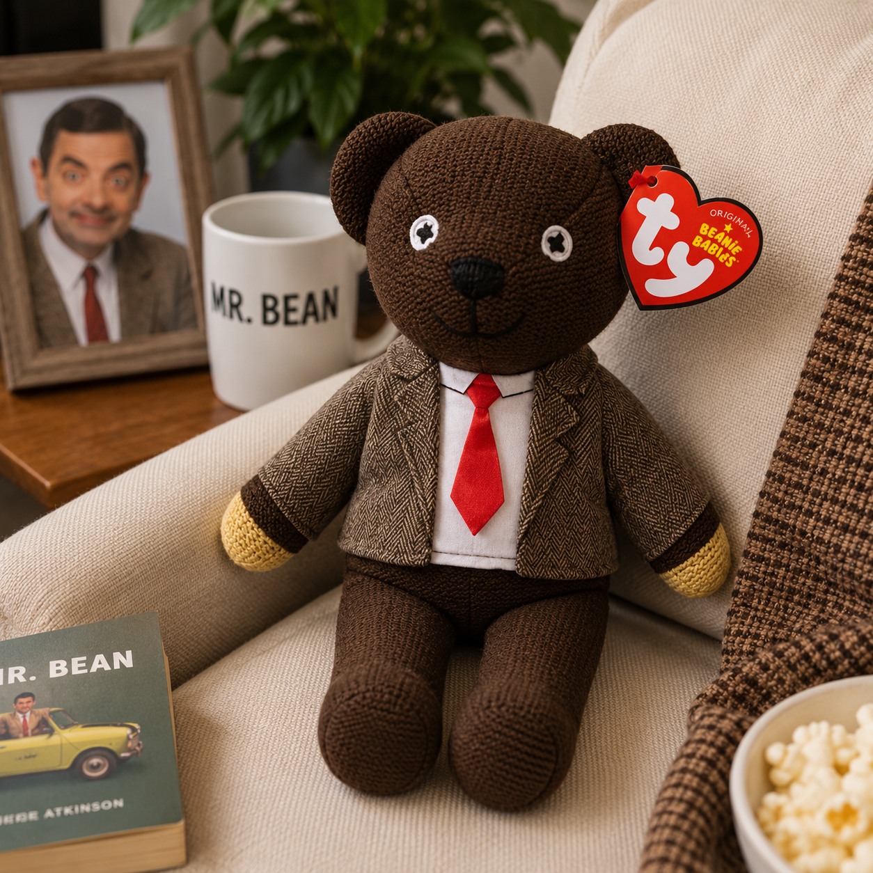 Mr Bean Teddy Plush in Suit Jacket & Tie – Official TY Beanie Collectible Soft Toy