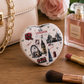London Landmarks Heart Pocket Mirror (Pink) – Glitter Compact Makeup Mirror Souvenir Gift