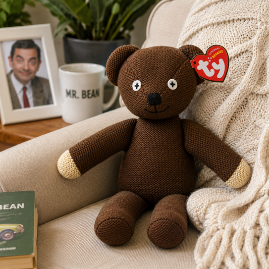 Mr Bean Teddy Plush Soft Toy 15cm – Official TY Beanie Collectible Teddy Bear