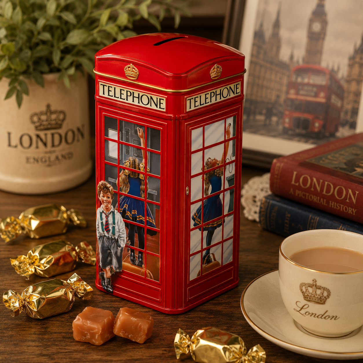London Telephone Kiosk Caddy With English Toffees 150g