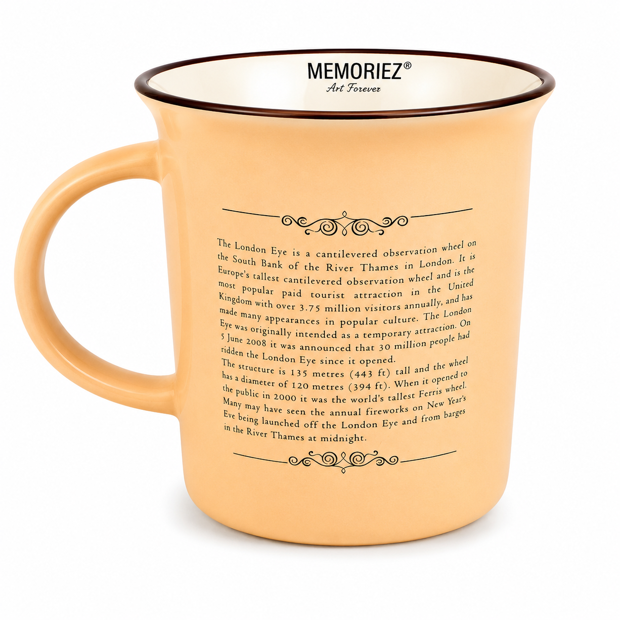 London Eye Story Mug (Salmon) – Vintage London Souvenir New Bone China Coffee Cup